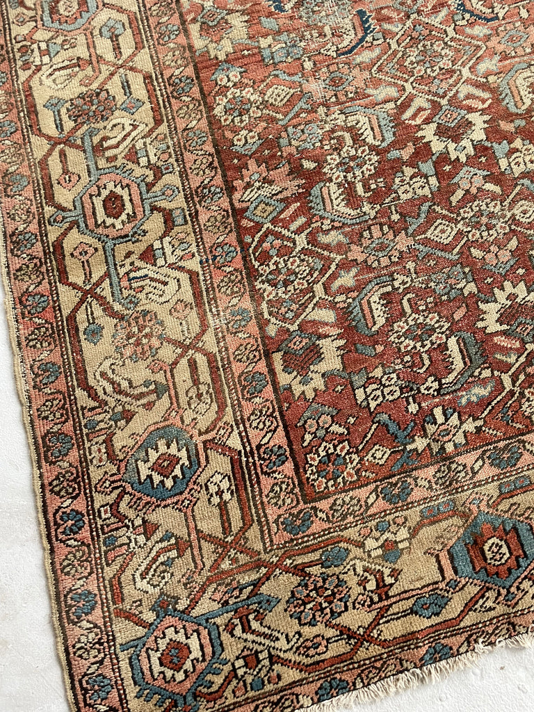 TRULY AMAZING Antique Rug with Iconic Design but FASCINATING Abrash Throughout! ~ 8 x 12.6