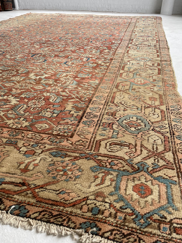 TRULY AMAZING Antique Rug with Iconic Design but FASCINATING Abrash Throughout! ~ 8 x 12.6