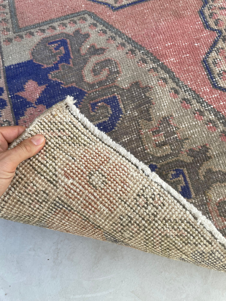 SOLD | 4.2 x 6.8 | Muted & Distressed Vintage Turkish Rug