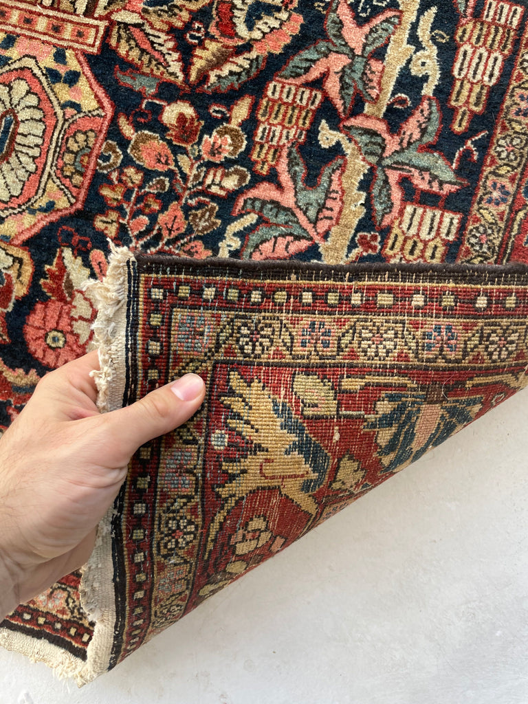 FLOWER OF LIFE | Royal Vintage Joshegan Sarouk Rug | 3.6 x 5