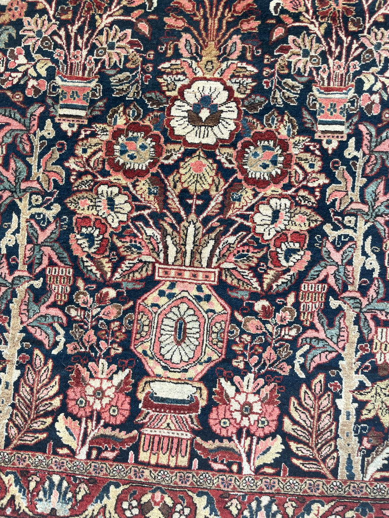 FLOWER OF LIFE | Royal Vintage Joshegan Sarouk Rug | 3.6 x 5