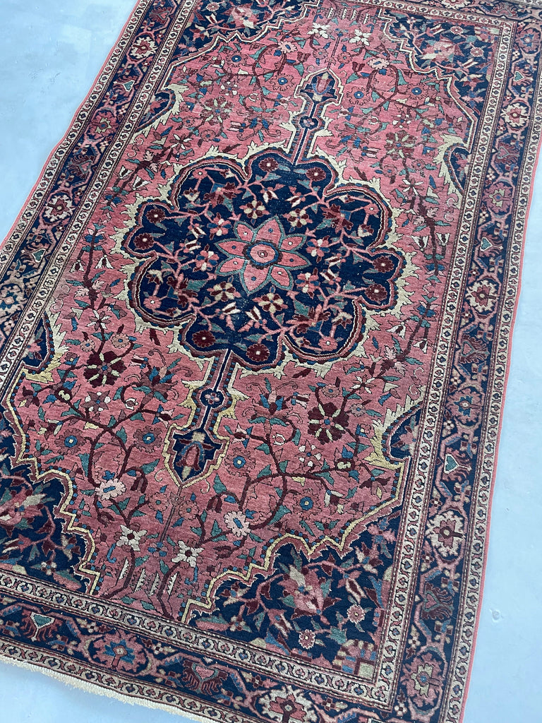 MINT CONDITION FERAHAN | Absolutely Divine Antique Persian Ferahan Sarouk | Twisting Vines | 4.4 x 7.1