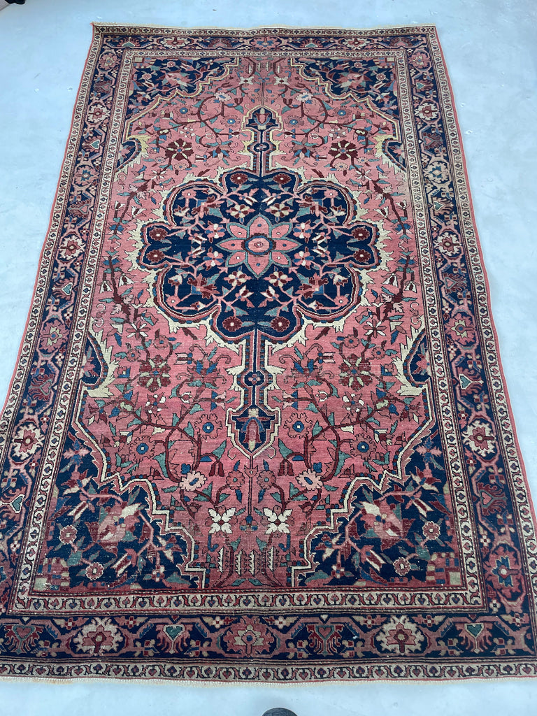 MINT CONDITION FERAHAN | Absolutely Divine Antique Persian Ferahan Sarouk | Twisting Vines | 4.4 x 7.1
