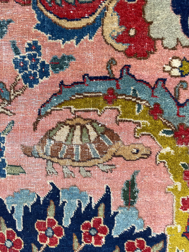 SOLD | COLLECTOR'S PIECE | IMPORTANT 16TH-17TH CENTURY SAFAVID DYNASTY ANIMAL Influenced Antique Persian Tabriz Carpet | UNREAL Pictorial Brilliance, C. 1920 | ~ 11 x 14