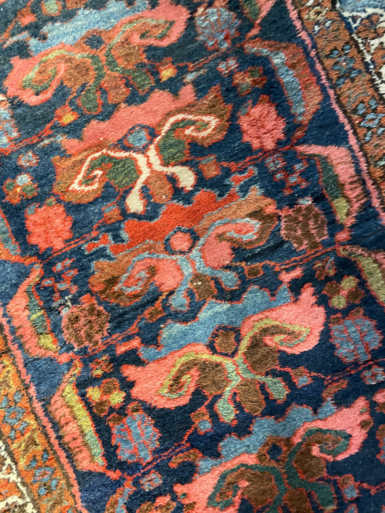 SOLD | LONG & NARROW Antique STUNNER | Navy, Salmon, Green & more Antique Runner | 2.9 x 16.11