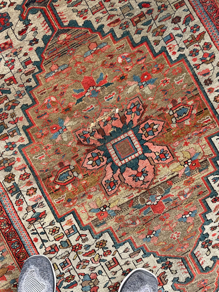 SEDONA Antique Ferahan Sarouk Rug | Soft Earthy Hues with Warm and Cool Hues | 4.3 x 6.7