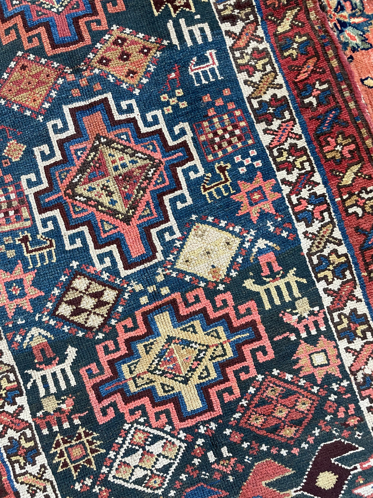 SOLD | UNIQUE & RARE Trans-Caucasian Antique Runner | DATED Soulful, Interesting & Complex Runner | 2.9 x 7.8