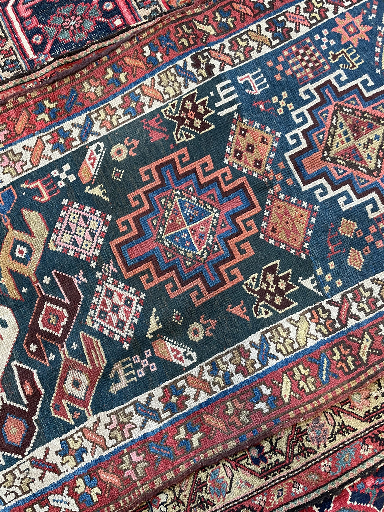SOLD | UNIQUE & RARE Trans-Caucasian Antique Runner | DATED Soulful, Interesting & Complex Runner | 2.9 x 7.8