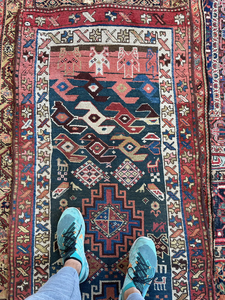 SOLD | UNIQUE & RARE Trans-Caucasian Antique Runner | DATED Soulful, Interesting & Complex Runner | 2.9 x 7.8