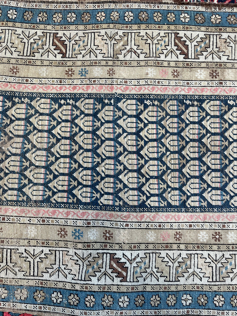 ON HOLD FOR MAGNOLIA NETWORK*** GORGEOUS Antique Caucasian Runner | Icy Blue, Soft Beige, Camel, Honey with Blush | 3.4 x 8.4