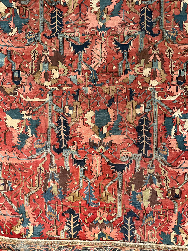 SOLD | LEGENDARY ONE OF ONE - TURN OF THE CENTURY PALATIAL MASTERPIECE | PALACE SIZE BLOOMING JUNGLE DESIGN | 14 x 22