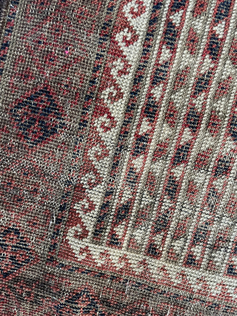 SOLD | A Pair of Worn Sister Antique Rugs | Old-World Beautiful Earthy & Moody Antique Tribal Rugs | ~ 2.7 x 5 / 2.7 x 4.7