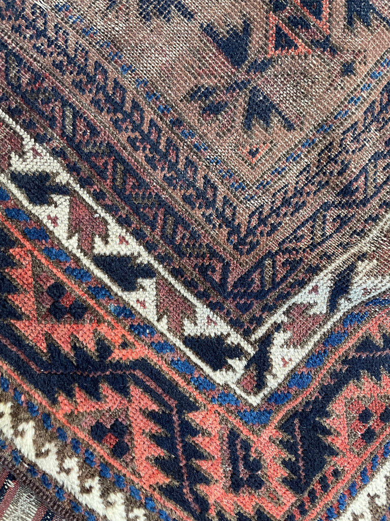 SOLD | A Pair of Worn Sister Antique Rugs | Old-World Beautiful Earthy & Moody Antique Tribal Rugs | ~ 2.7 x 5 / 2.7 x 4.7
