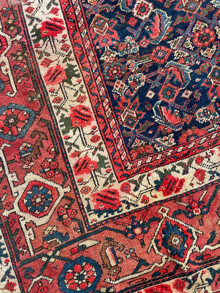 SOLD | FINE Antique Persian Malayer with Several Designs | Herati Field with Serapi Border | ~ 7 x 10