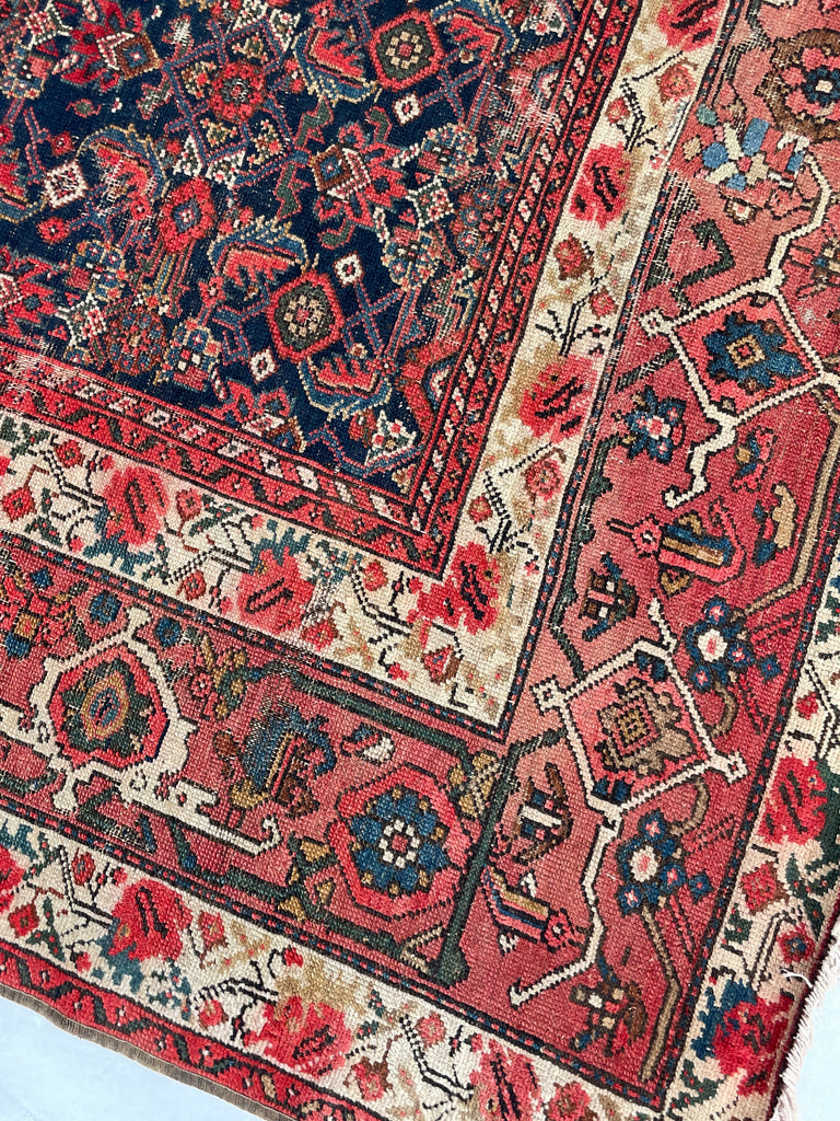 SOLD | FINE Antique Persian Malayer with Several Designs | Herati Field with Serapi Border | ~ 7 x 10