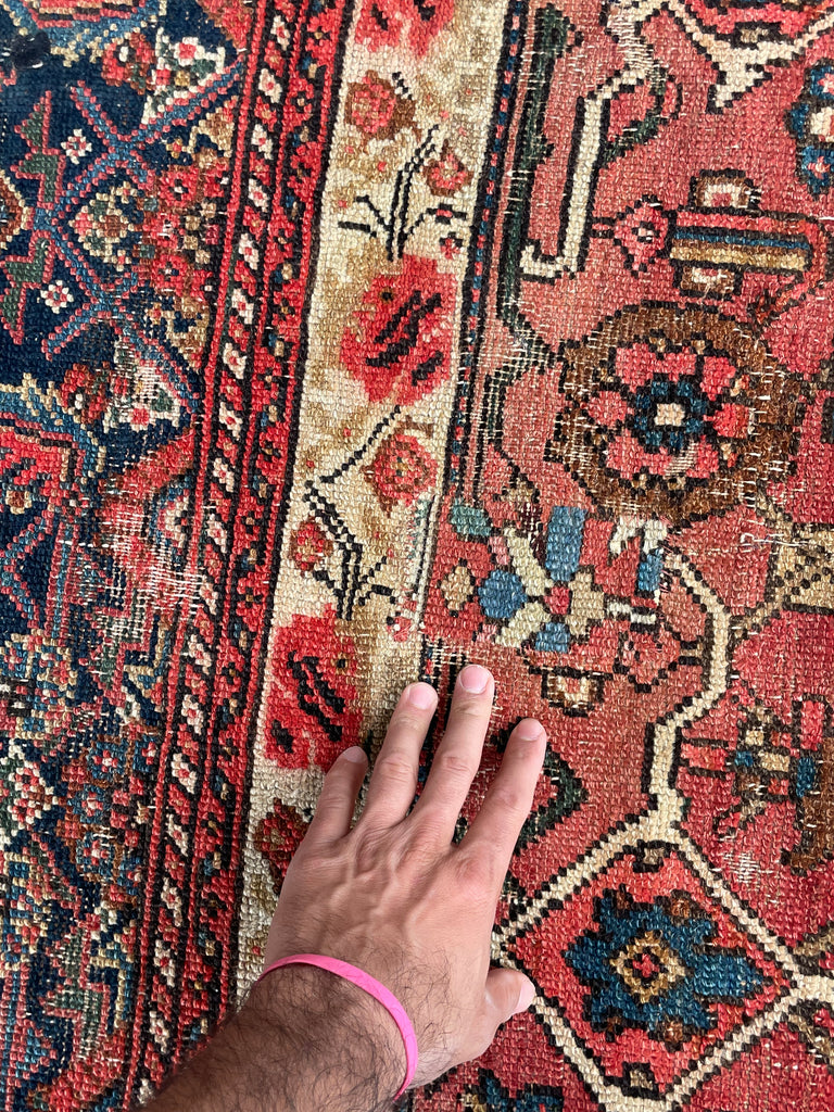 SOLD | FINE Antique Persian Malayer with Several Designs | Herati Field with Serapi Border | ~ 7 x 10