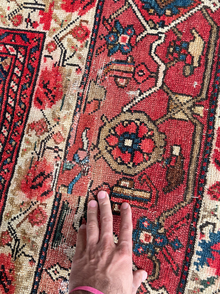 SOLD | FINE Antique Persian Malayer with Several Designs | Herati Field with Serapi Border | ~ 7 x 10