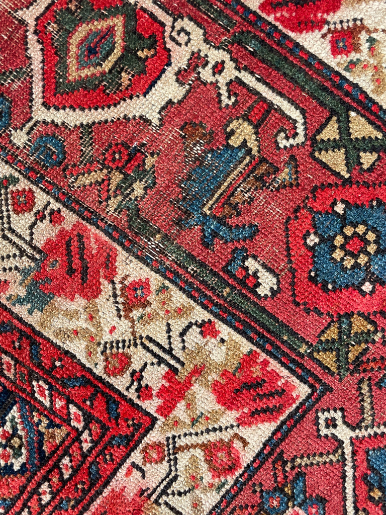 SOLD | FINE Antique Persian Malayer with Several Designs | Herati Field with Serapi Border | ~ 7 x 10