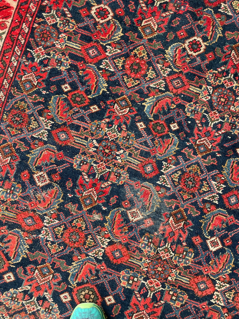 SOLD | FINE Antique Persian Malayer with Several Designs | Herati Field with Serapi Border | ~ 7 x 10