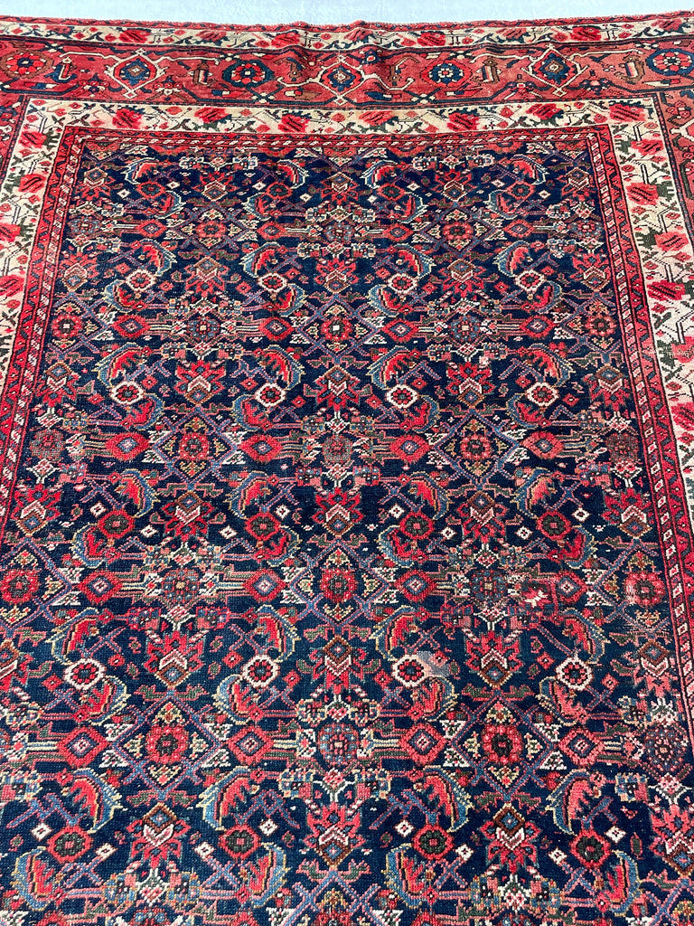 SOLD | FINE Antique Persian Malayer with Several Designs | Herati Field with Serapi Border | ~ 7 x 10