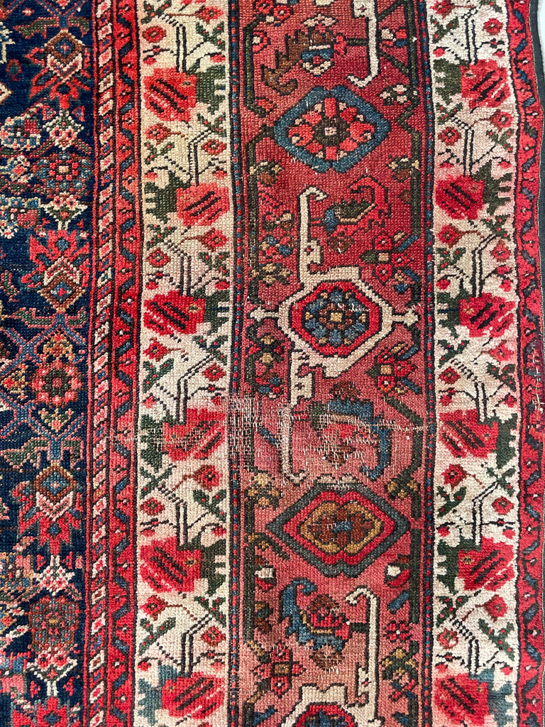 SOLD | FINE Antique Persian Malayer with Several Designs | Herati Field with Serapi Border | ~ 7 x 10