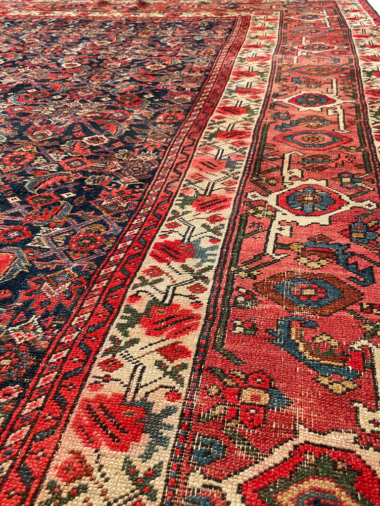 SOLD | FINE Antique Persian Malayer with Several Designs | Herati Field with Serapi Border | ~ 7 x 10