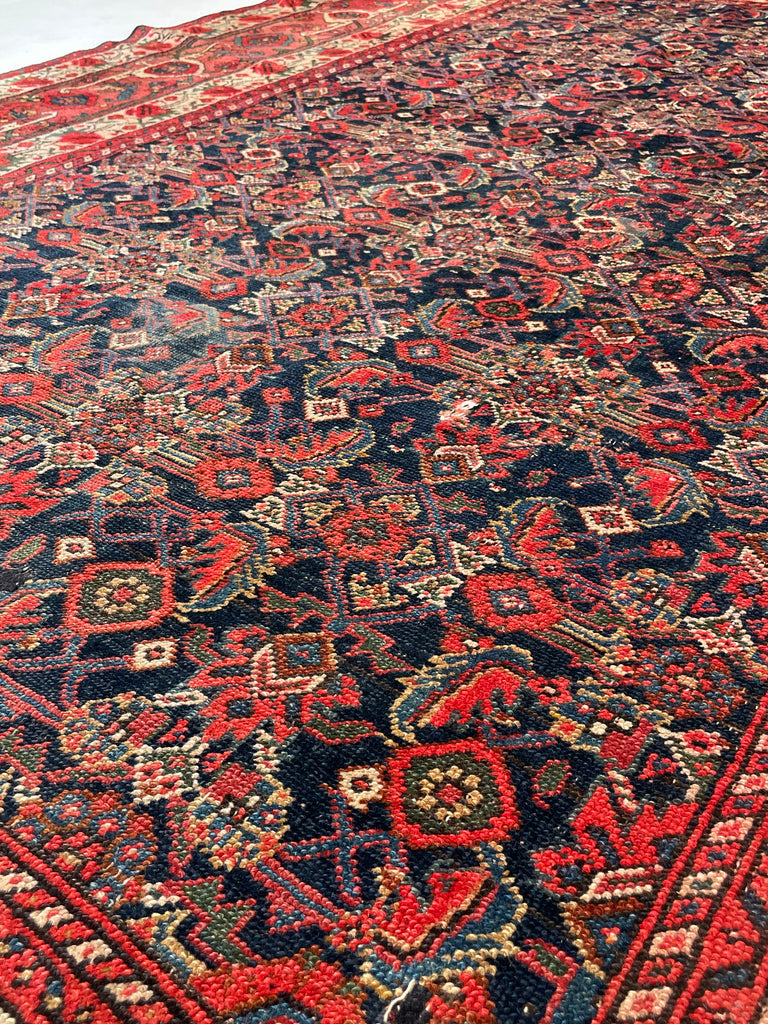SOLD | FINE Antique Persian Malayer with Several Designs | Herati Field with Serapi Border | ~ 7 x 10