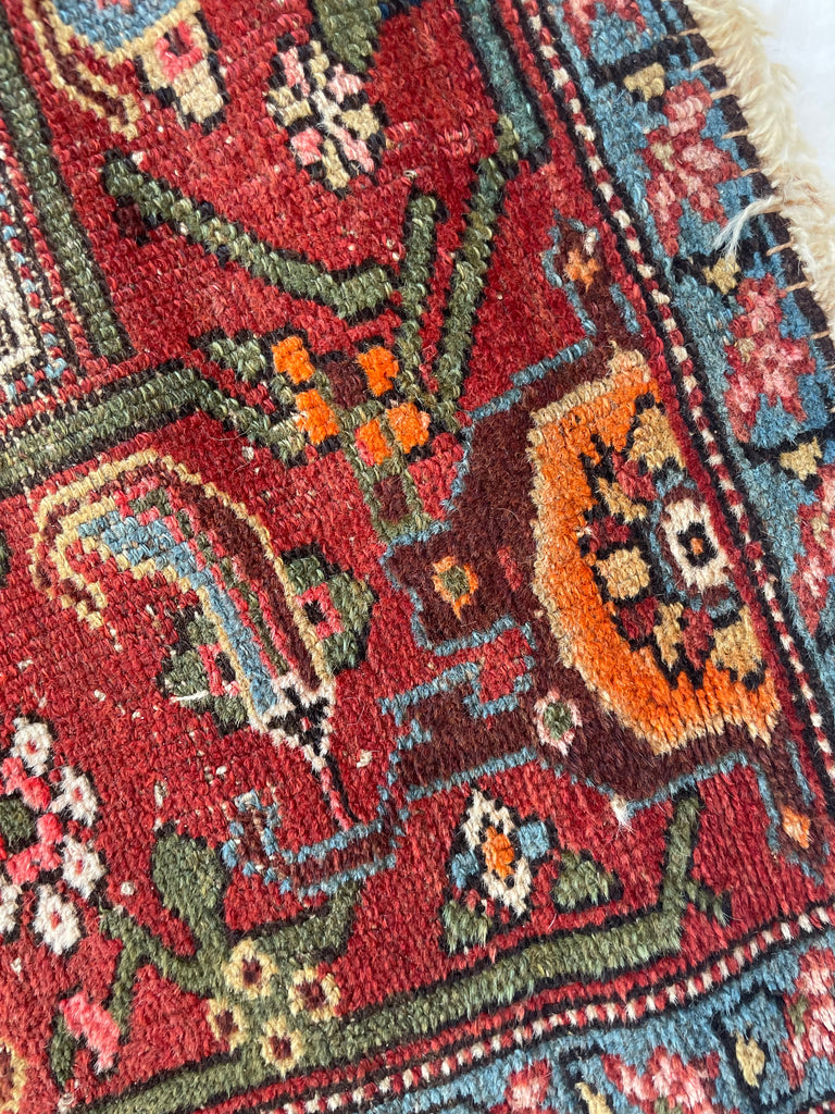 RESERVED FOR JENNA*** INCREDIBLE High-End Collector's Piece | Antique Persian Kurdish Senneh Bidjar - UNREAL Colors with Iconic Herati Design & Serapi Border | 3.7 x 6.2