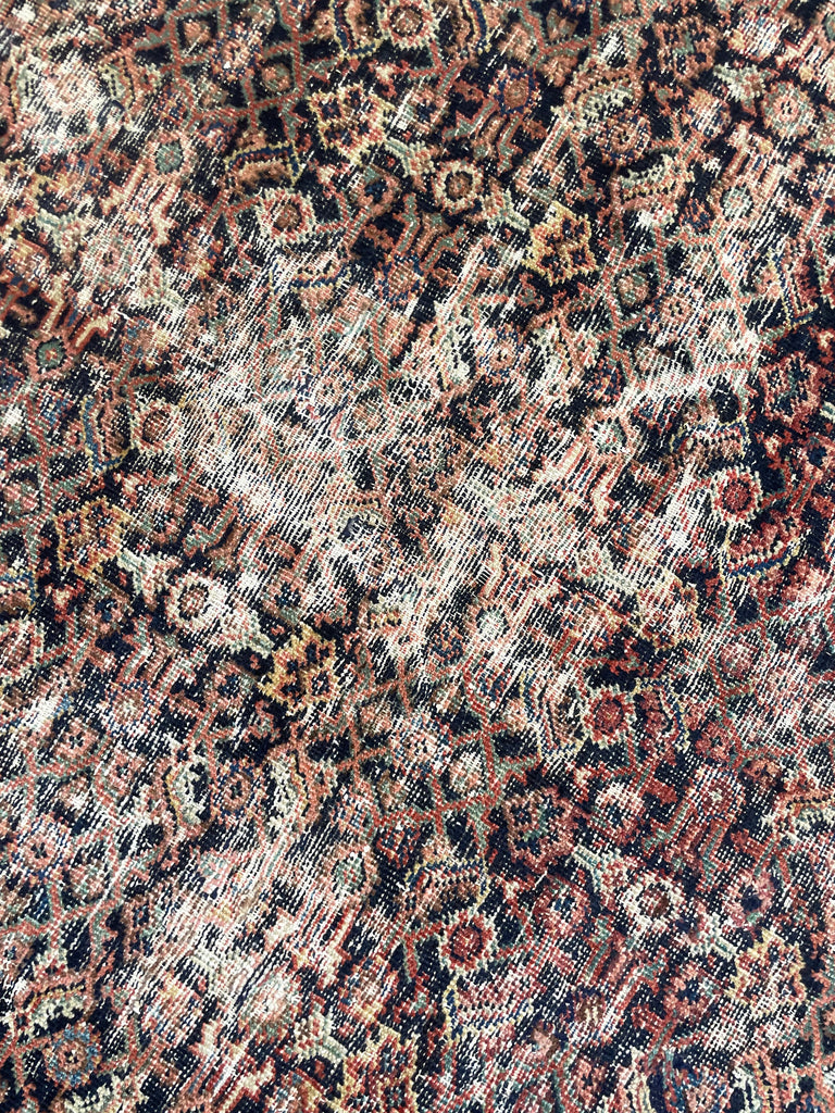 GENUINE ANTIQUE PERSIAN CARPET - Very Moody & Deep Old-World Indigo Feraghan-Mahal with Green, Rust, Honey... | 10 x 13