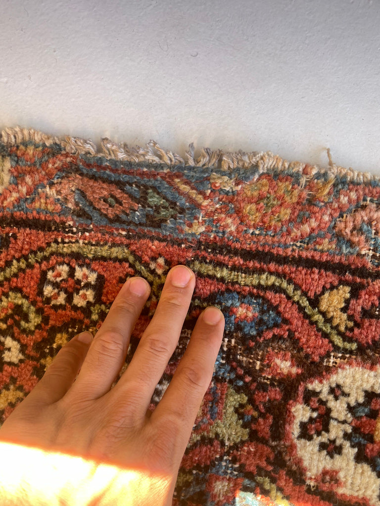 GENUINE ANTIQUE PERSIAN CARPET - Very Moody & Deep Old-World Indigo Feraghan-Mahal with Green, Rust, Honey... | 10 x 13