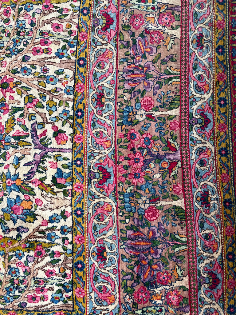 RESERVED FOR CARA*** DISNEY RUG | Antique Persian Kerman with Remarkably Cheerful Colors & Whimsical Design | ~ 9 x 12.6