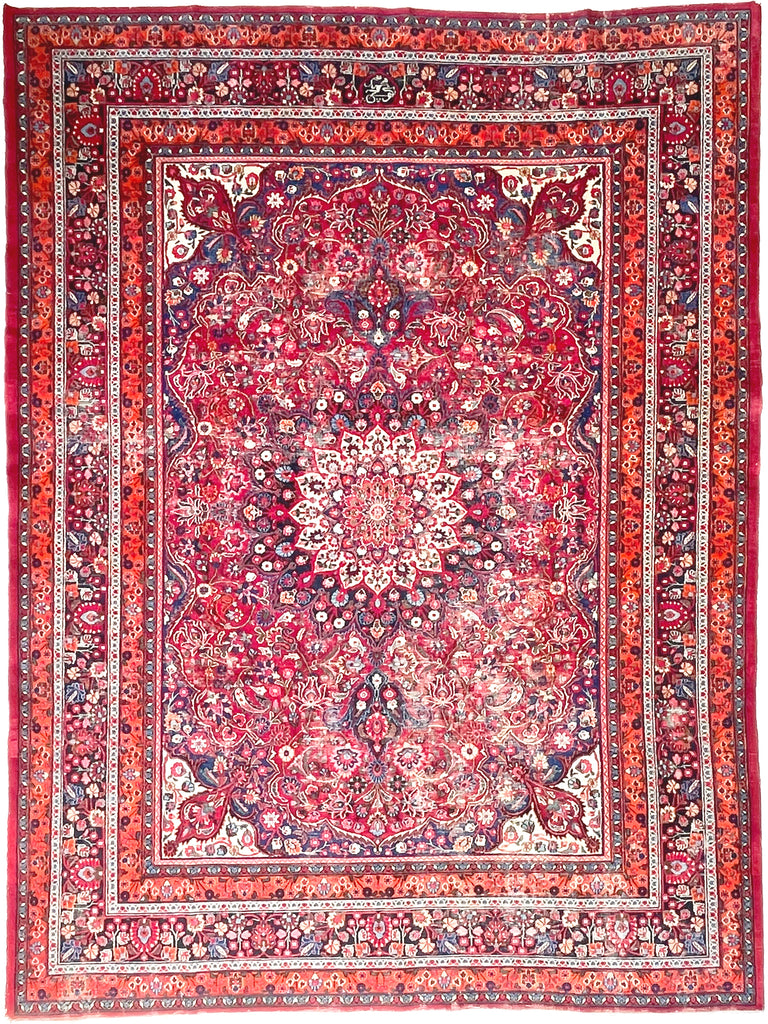 SOLD | SIGNED Semi-Antique Rug | Rare Signature with Iconic and Timeless Classical Design | 9.7 x 13