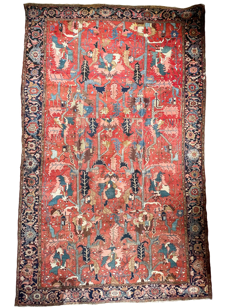 SOLD | LEGENDARY ONE OF ONE - TURN OF THE CENTURY PALATIAL MASTERPIECE | PALACE SIZE BLOOMING JUNGLE DESIGN | 14 x 22