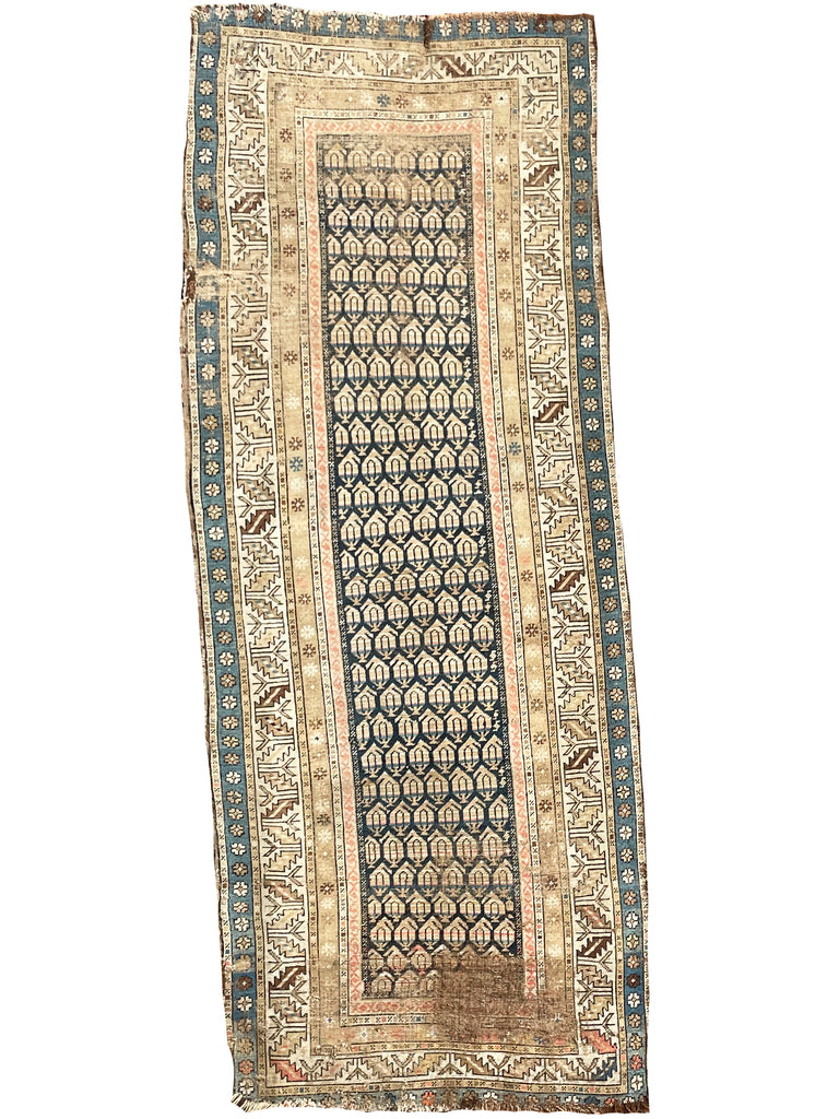 ON HOLD FOR MAGNOLIA NETWORK*** GORGEOUS Antique Caucasian Runner | Icy Blue, Soft Beige, Camel, Honey with Blush | 3.4 x 8.4