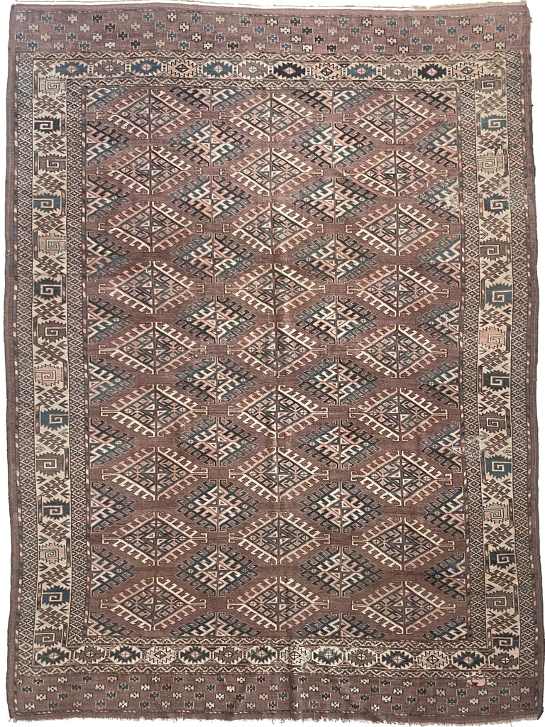 RESERVED FOR SHOOT*** VELVET-LIKE Antique Tekke | Soft Plum, Peacock Teal, Mocha, Espresso, Linen Beige | 7 x 10.4