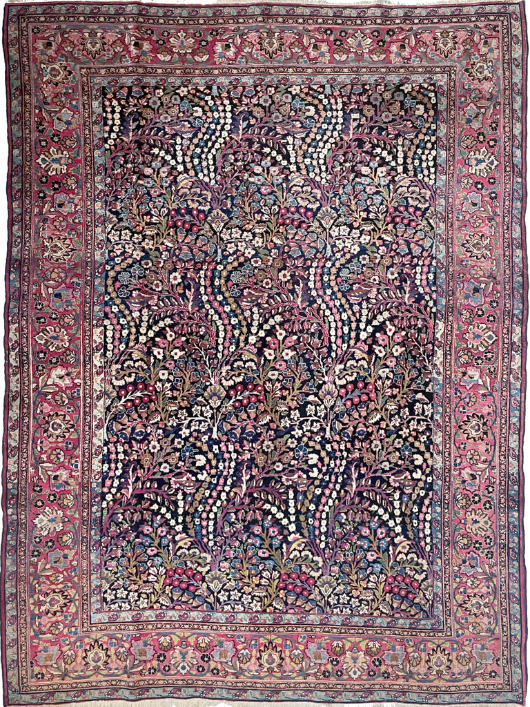 SOLD | BEYOND GORGEOUS MINT Antique Northeast Mashhad | Swaying Long Blooming Perennials in Unbelievable Color Palette | 8.3 x 12