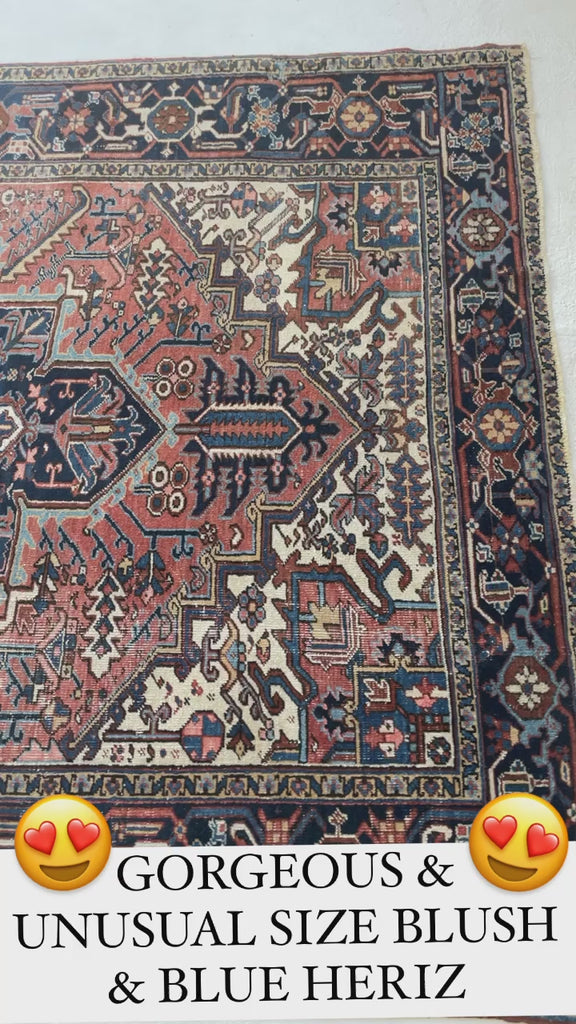 SOLD | UNUSUAL SIZED Vintage Rug | Geometric & Bold Terracotta Tribal Vintage Rug | 6.9 x 9.1