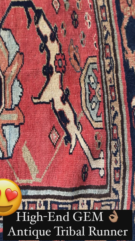 GORGEOUS & GLOWING High-End Antique Runner | Very Fine Ancient Design with Vines Linking to Palmettes | 3.8 x 11