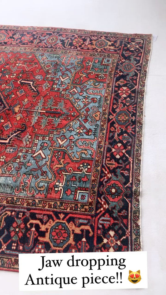 SOLD | Strawberry & Ice Antique Rug |  Gorgeous Antique Northwest Medallion Design | 6.9 x 10.2