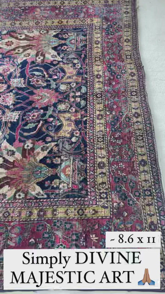 TRULY DIVINE ART Decorative Antique Northeast Khorassan-Mashad | 10/10 Piece w/ Gorgeous Palmettes | 8.6 x 11