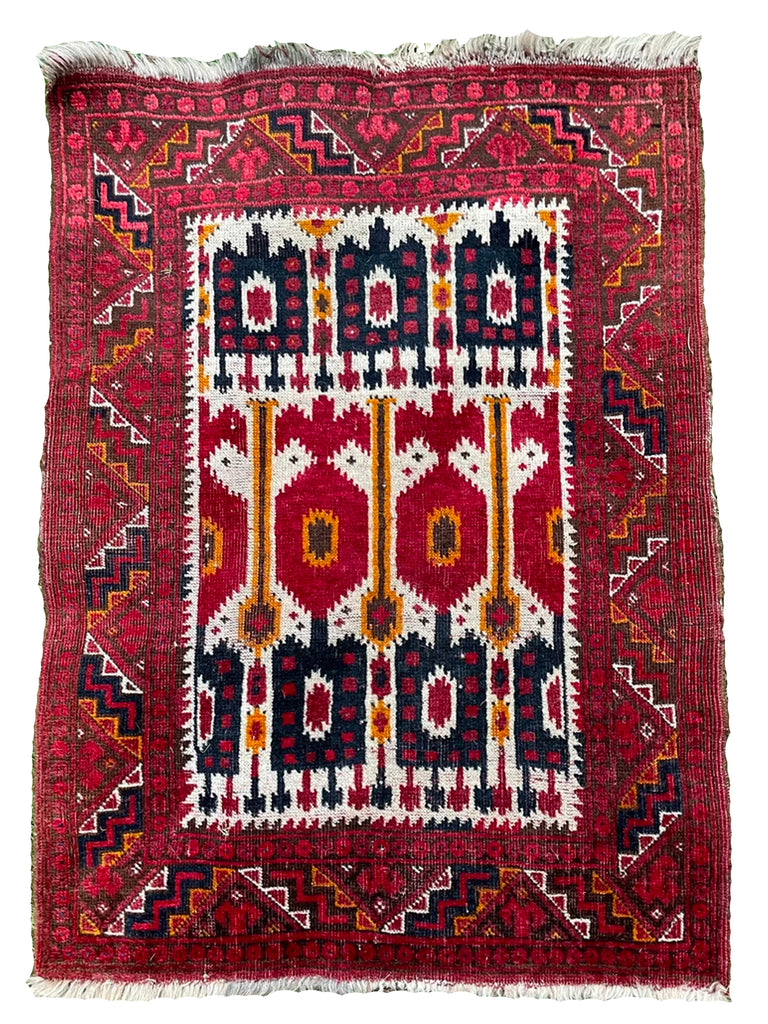 DECORATIVE Vintage Rug | Small Vintage Rug Mat | 2.7 x 3.7