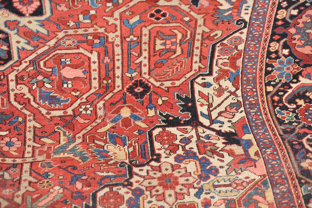 Collector's Piece | SENSATIONAL Tribal Masterpiece | Antique Persian Serapi Heriz Dream |  9.6 x 12.7