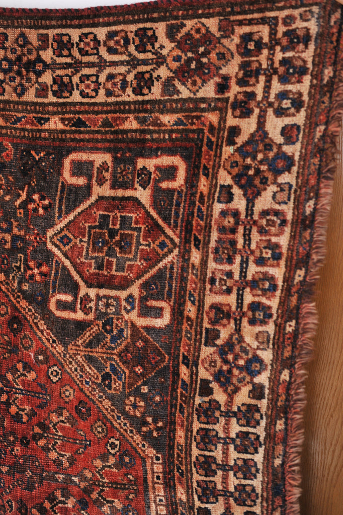 SOLD | Vintage Rug with Muted Warm Tones and Charcoal | ~ 5 x 8.7 | Rome