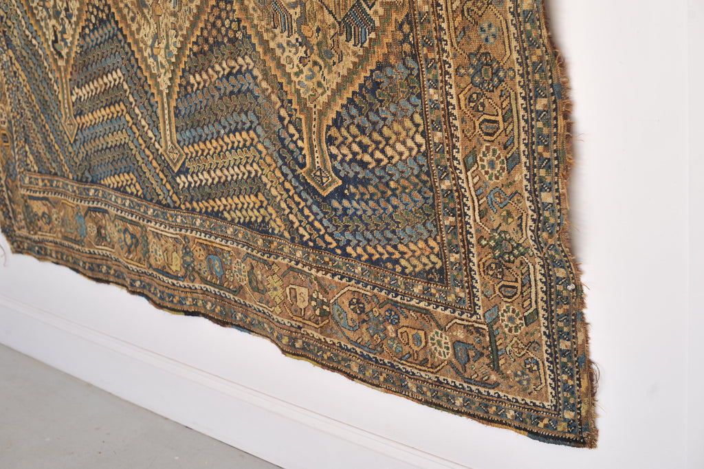 SOLD | 5.2 x 6.7 | CHASE |  Antique worn tribal rug