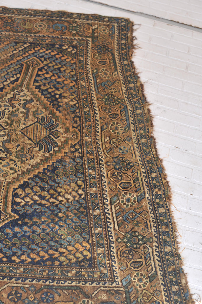 SOLD | 5.2 x 6.7 | CHASE |  Antique worn tribal rug
