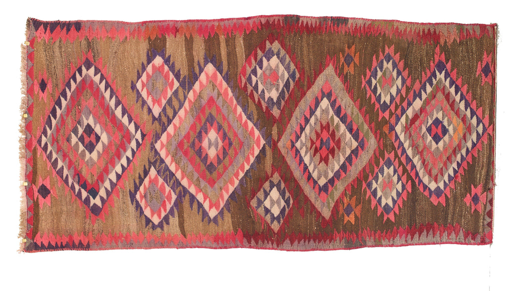 5 x 10.7  Vintage Pink Tribal Kilim Rug