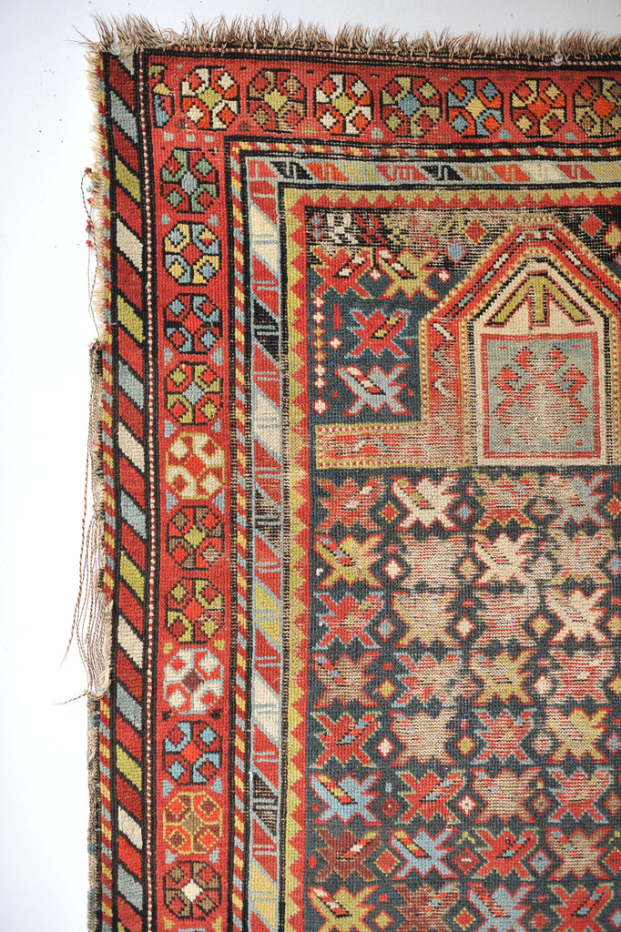 3 x 3.10 | Rumi | Antique worn tribal Prayer rug