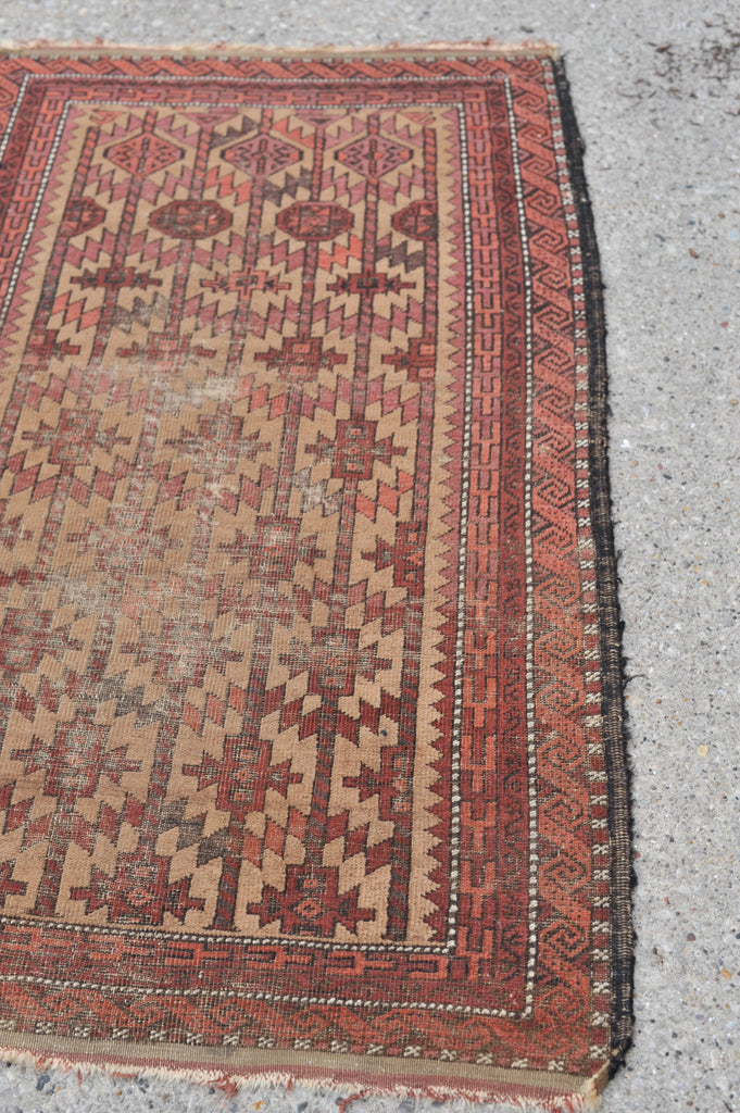 RESERVED FOR JACQUE*** 2.9 x 4.9 | Zeta  | Antique worn distressed tribal rug
