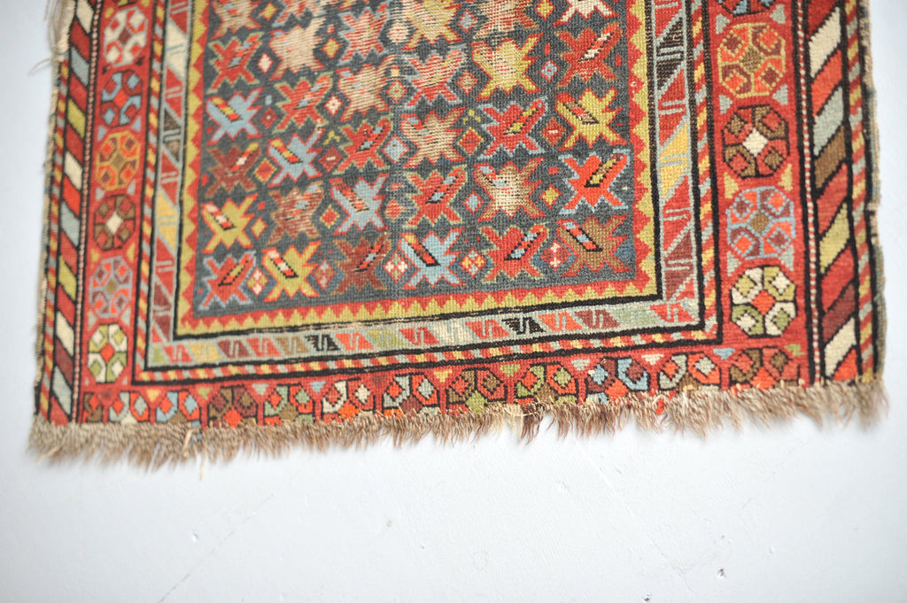 3 x 3.10 | Rumi | Antique worn tribal Prayer rug