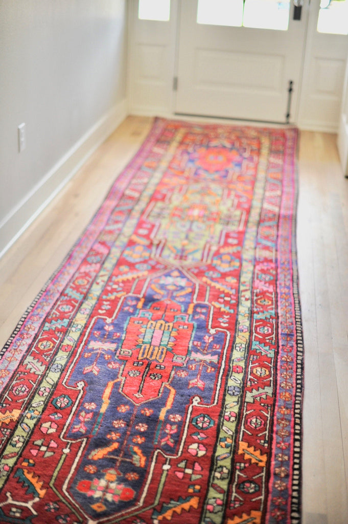 SOLD | 3.5 x 14.8 | Alice | Vintage colorful geometric long tribal runner